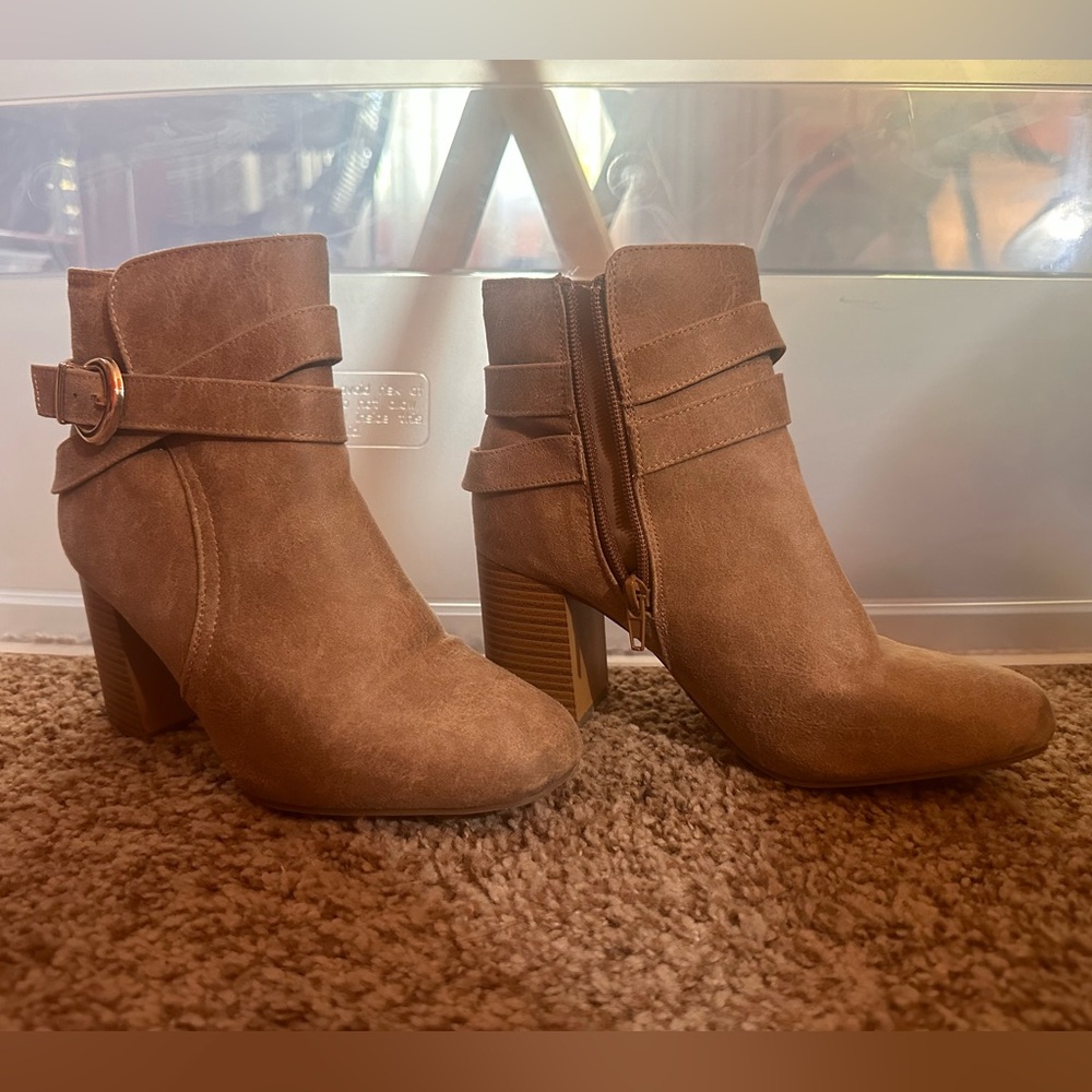 Diva Beige Suede Ankle Booties